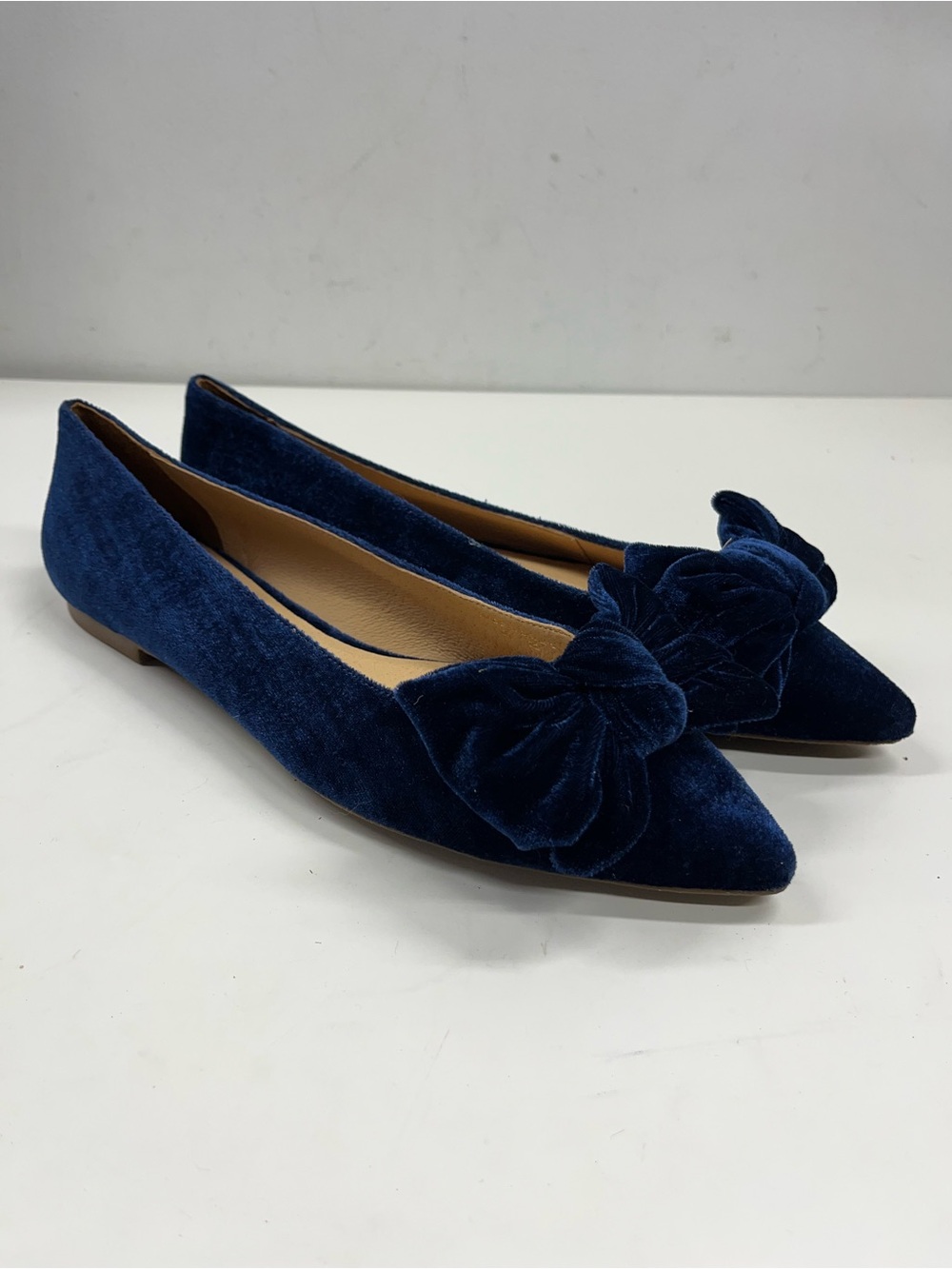 New Jack Rogers Velvet Bow Flats Heidi in Blue Size 11